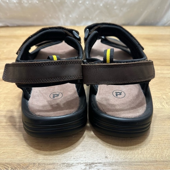 Propet Daytona Men\'s Adjustable 3 Strap Leather Sandals Brown NWOT
